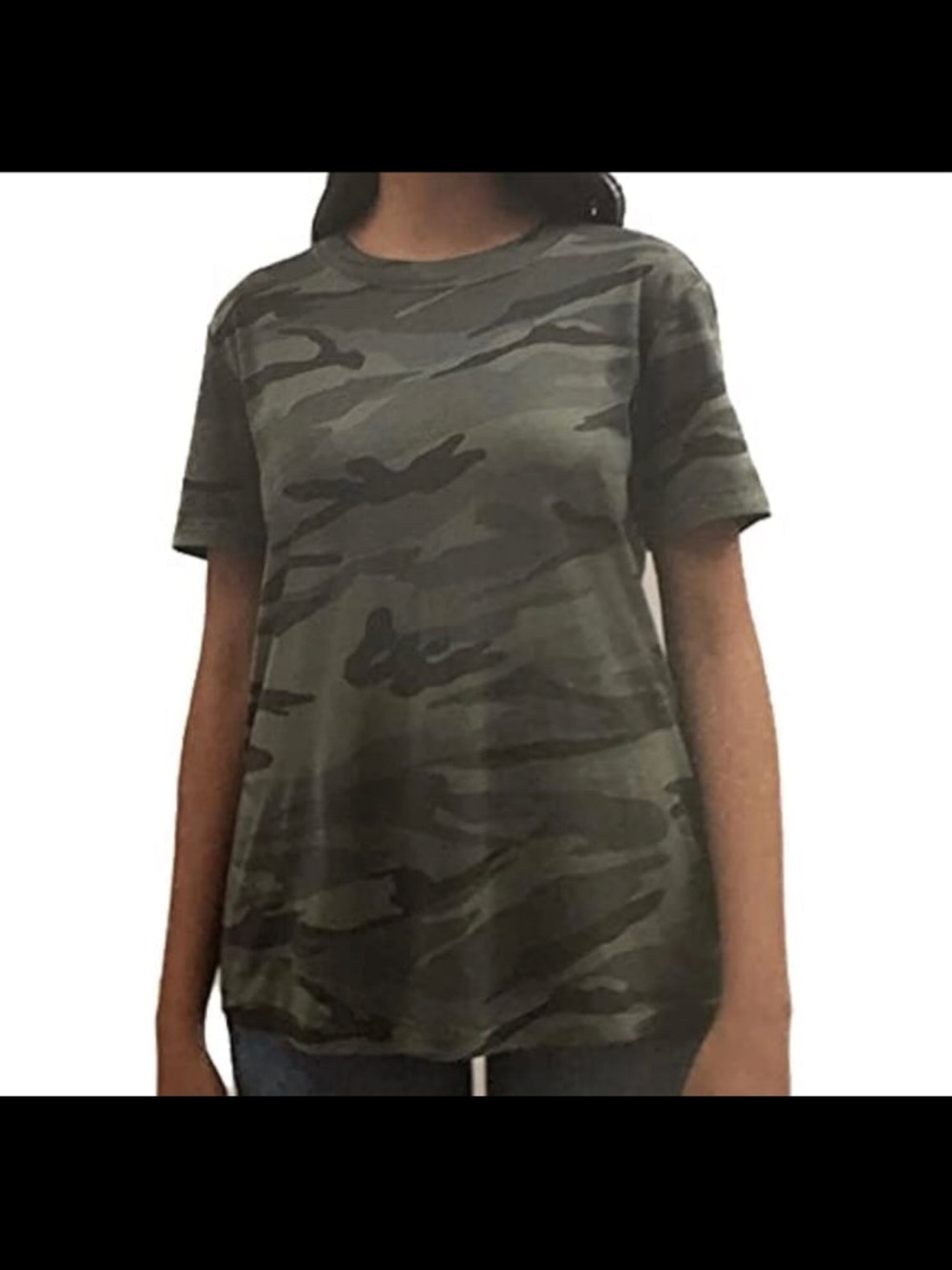 Womens Camo Short-Sleeve Tee - Olive Green XXL